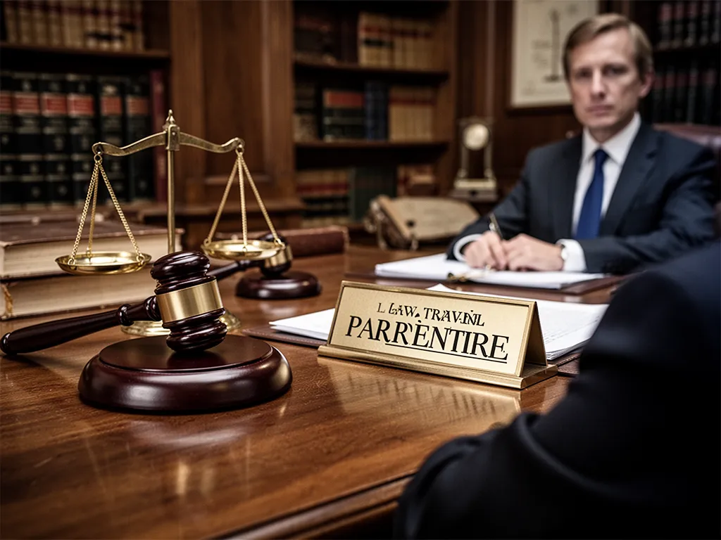 Personne en entretien avec un avocat, documents et ordinateur sur une table