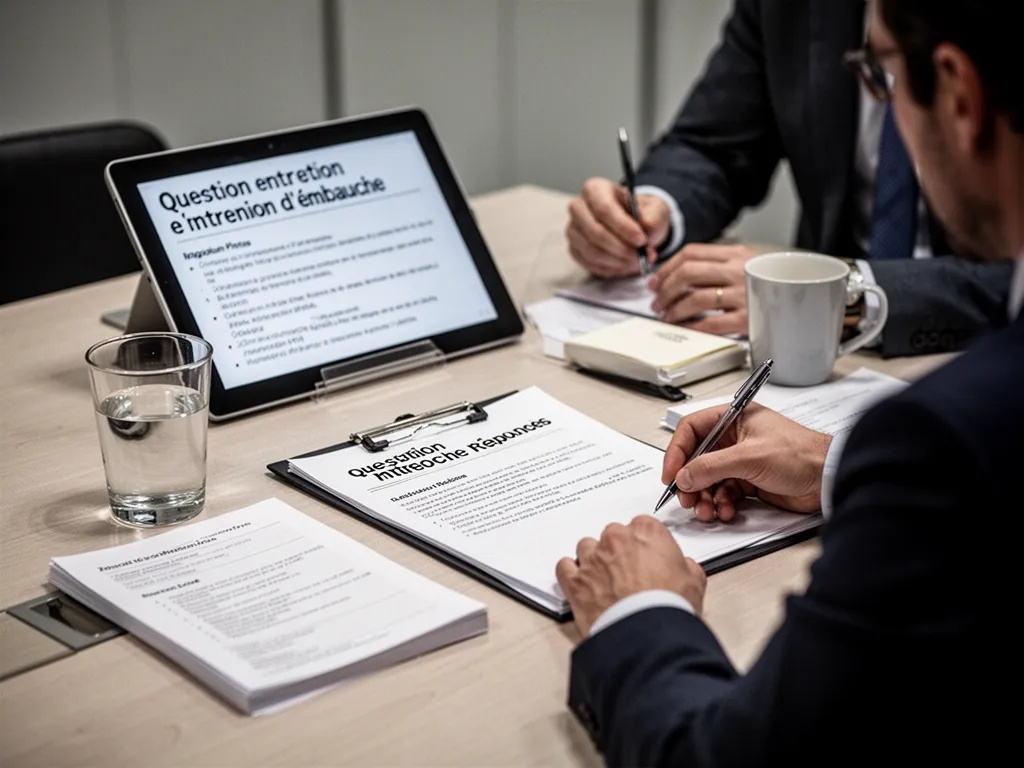 Personne préparant des notes pour un entretien professionnel